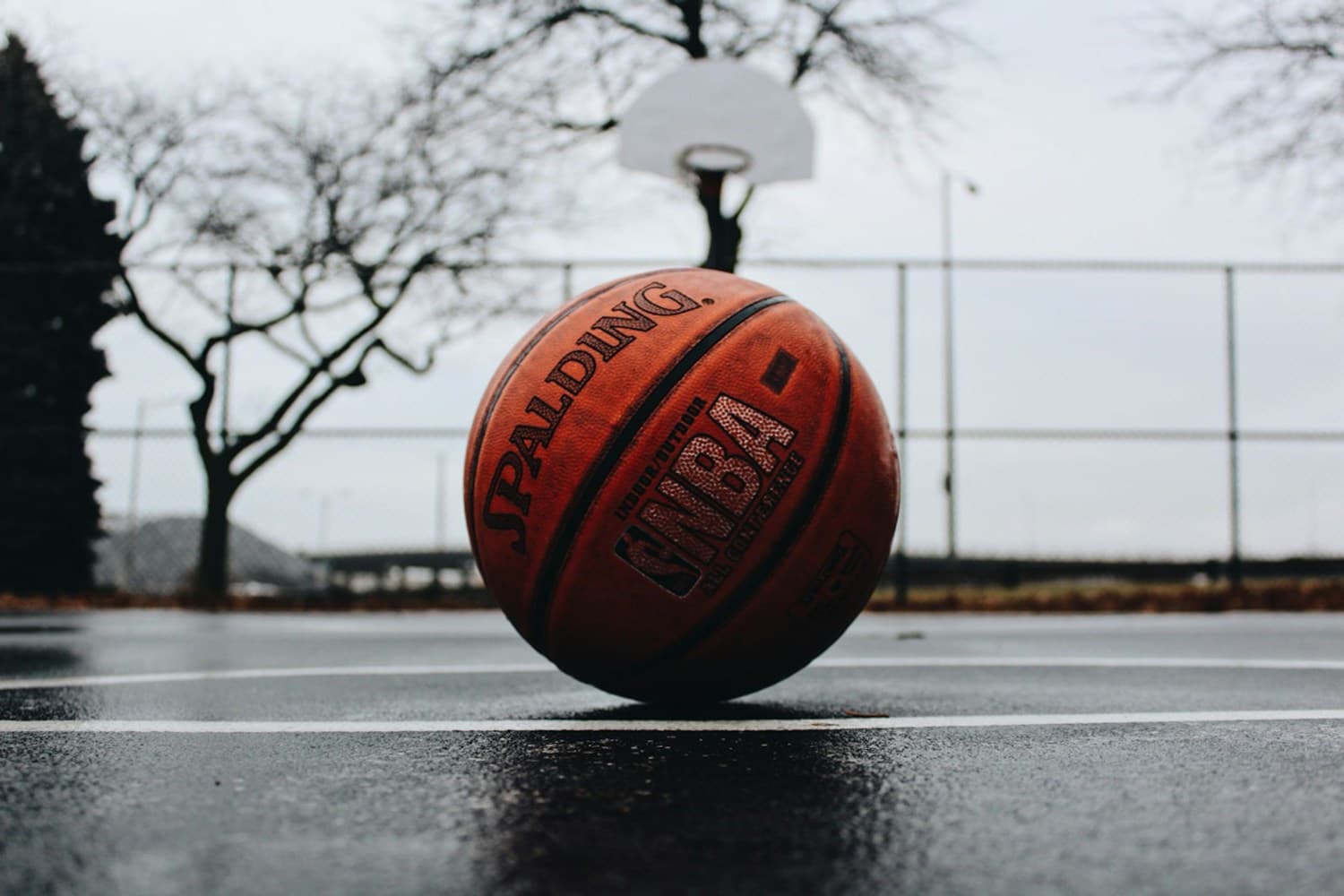 Basketball on an outdoor court